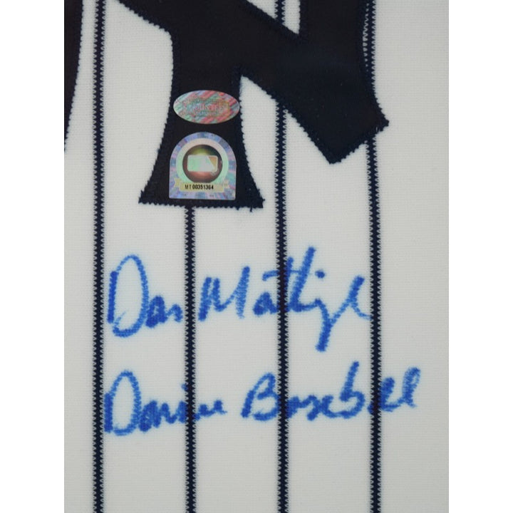 Don Mattingly New York Yankees Autographed Inscribed Framed Russell Jersey Steiner/MLB Auth
