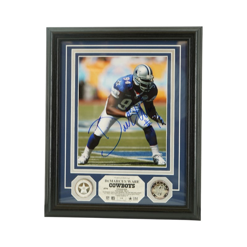 DeMarcus Ware Dallas Cowboys Autographed Framed 8x10 Photo Mint Collage HM Auth