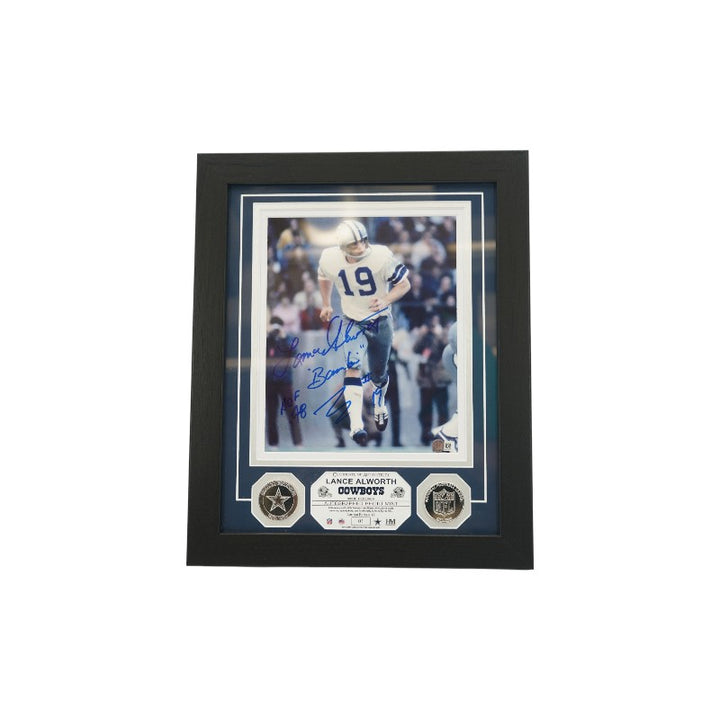 Lance Alworth Dallas Cowboys Autographed Framed 8x10 Photo Mint Collage LE 1/19 (SM Auth)