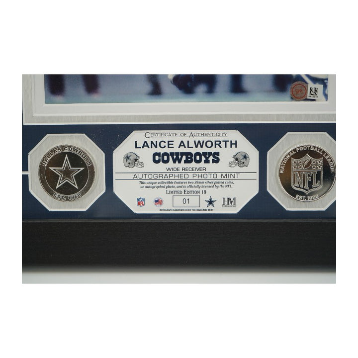 Lance Alworth Dallas Cowboys Autographed Framed 8x10 Photo Mint Collage LE 1/19 (SM Auth)