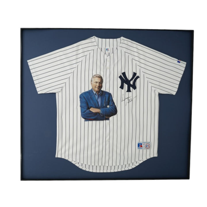 George Steinbrenner New York Yankees Autographed Framed Painted Jersey PSA Holo Only