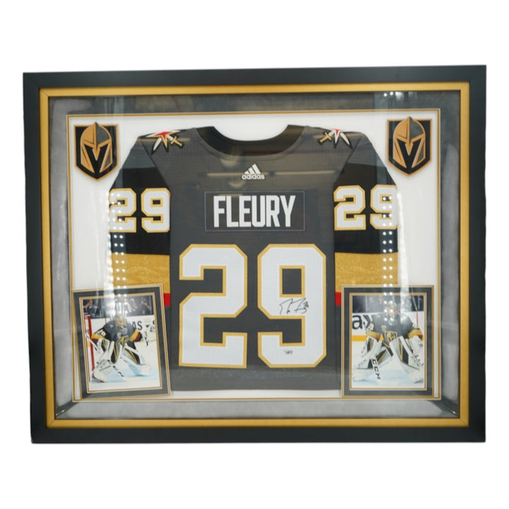 Marc-Andre Fleury Las Vegas Golden Knights Autographed Framed Grey Adidas Jersey Fanatics Auth