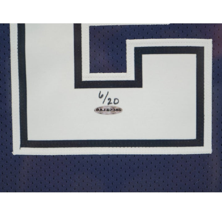 Roger Staubach Dallas Cowboys Autographed Framed Blue Reebok Stat Jersey LE 6/20 UDA COA