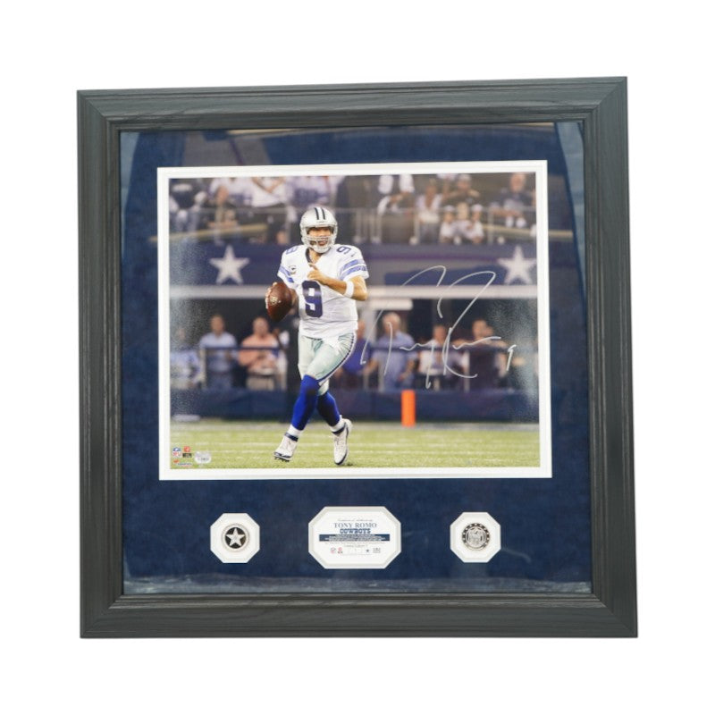 Tony Romo Dallas Cowboys Autographed Framed 16x20 Photo Mint Collage Fanatics Auth