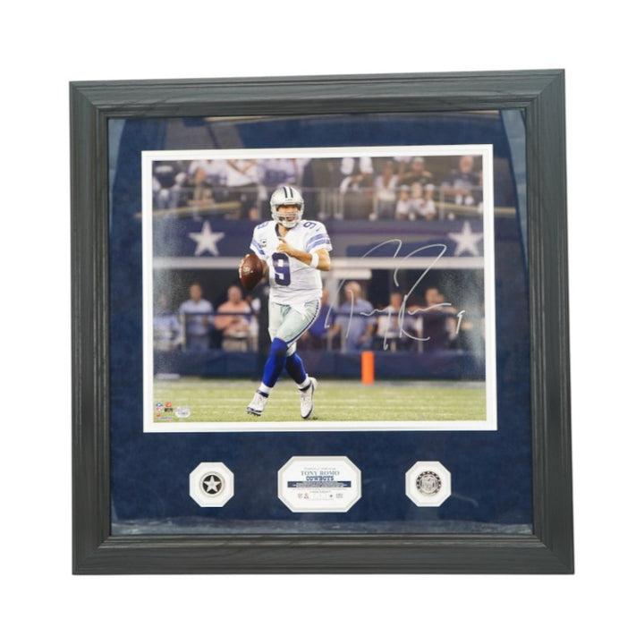Tony Romo Dallas Cowboys Autographed Framed 16x20 Photo Mint Collage Fanatics Auth