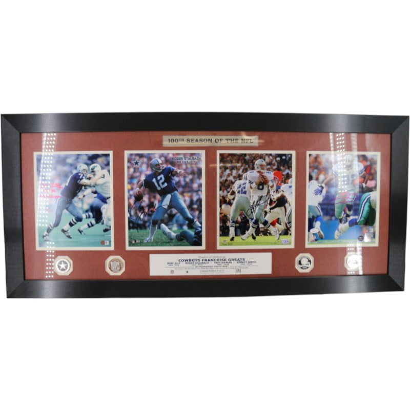 Aikman Smith Cowboys Greats Multi Signed Framed 8x10 Photo Mint Collage Fanatics/JSA/SM Holos LE 8/25