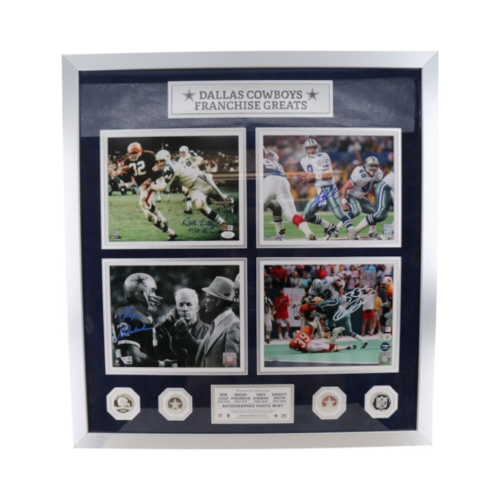 Aikman Smith Cowboys Signed Inscribed Framed 8x10 Photo Mint Collage Fanatics/JSA/Aikman/Beckett Holos LE 22/22