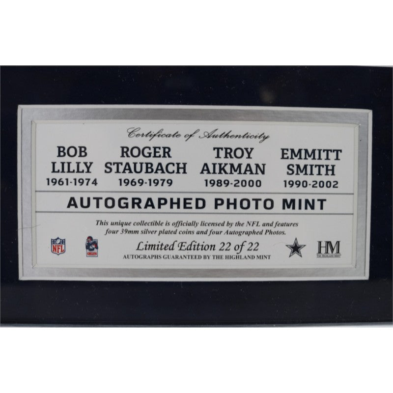 Aikman Smith Cowboys Signed Inscribed Framed 8x10 Photo Mint Collage Fanatics/JSA/Aikman/Beckett Holos LE 22/22