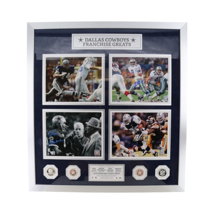 Aikman Smith Cowboys Signed Inscribed Framed 8x10 Photo Mint Collage Fanatics/SM/Aikman/Beckett Holos LE 12/22