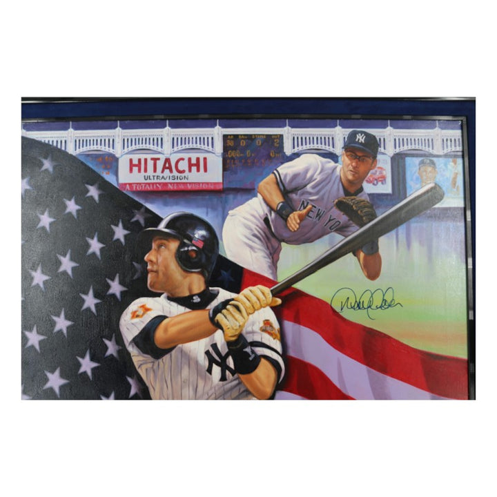 Derek Jeter New York Yankees Autographed Framed Doo S. Oh 30x40 Original Painting AAC LOA