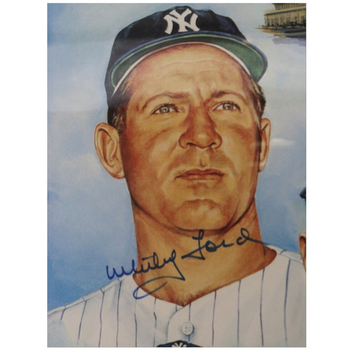 Mantle Ford Martin Triple Signed Printers Proof 17x23 Framed Lithograph AAC Holo