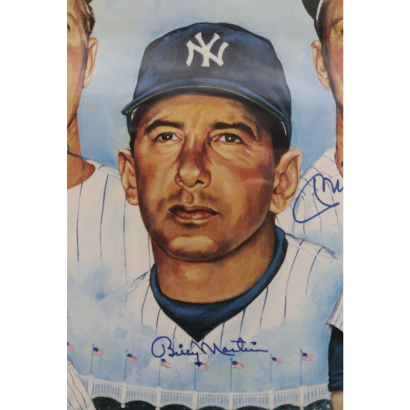 Mantle Ford Martin Triple Signed Printers Proof 17x23 Framed Lithograph AAC Holo