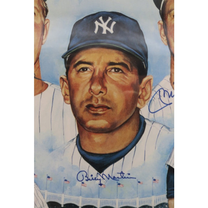 Mantle Ford Martin Triple Signed Printers Proof 17x23 Framed Lithograph AAC Holo