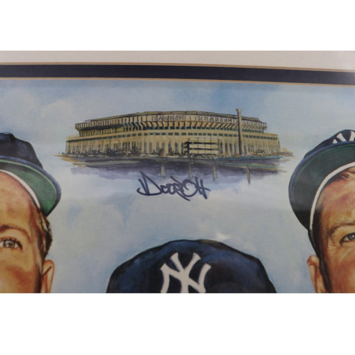 Mantle Ford Martin Triple Signed Printers Proof 17x23 Framed Lithograph AAC Holo