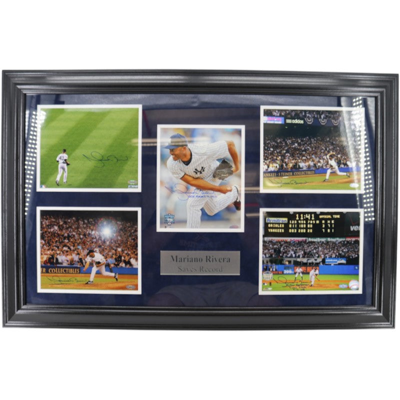 Mariano Rivera Yankees Multi Signed Inscribed Framed Quad 8x10 Photo Collage Steiner Holo