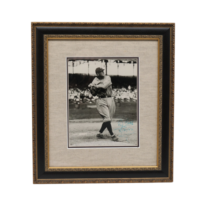 Ty Cobb Detroit Tigers Autographed Inscribed Framed 8x10 Photo PSA LOA Graded 10