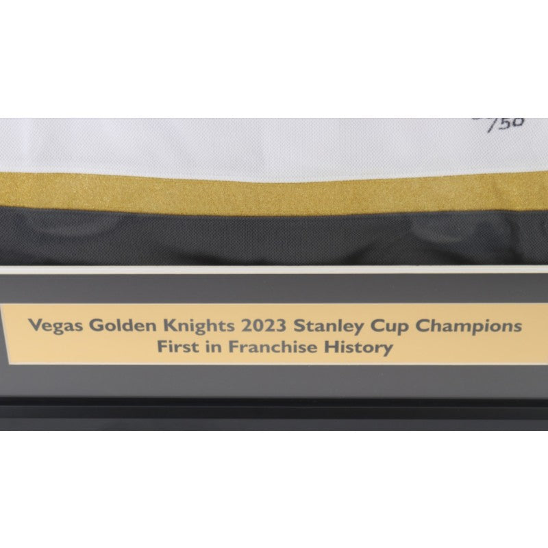 Vegas Golden Knights 2023 SC Champs Multi Signed Framed White Adidas Jersey 18 Sigs Fanatics Auth