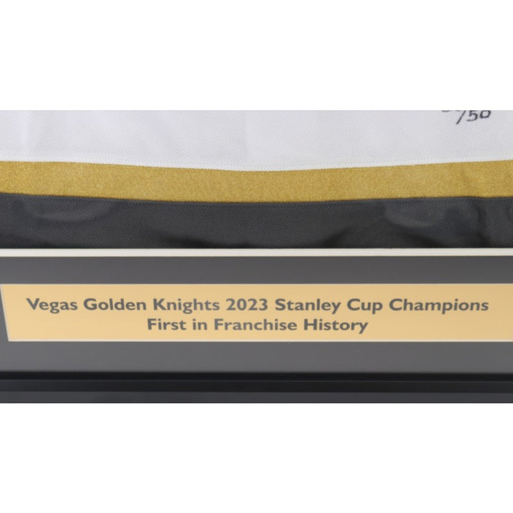 Vegas Golden Knights 2023 SC Champs Multi Signed Framed White Adidas Jersey 18 Sigs Fanatics Auth