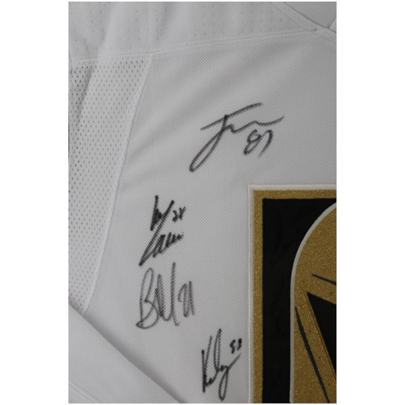 Vegas Golden Knights 2023 SC Champs Multi Signed Framed White Adidas Jersey 18 Sigs Fanatics Auth