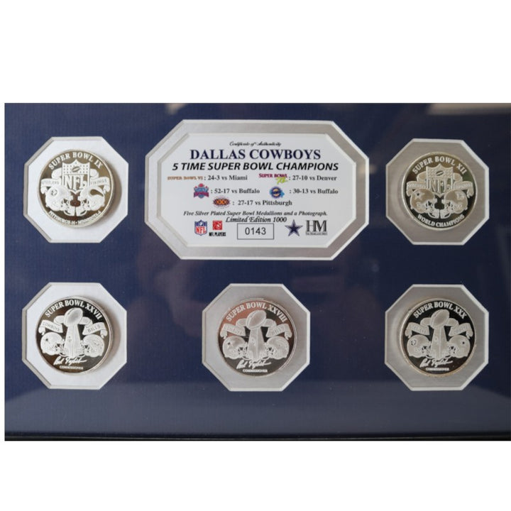 Dallas Cowboys 5x SB Champions Framed 8x10 Photo Mint LE 143/1000