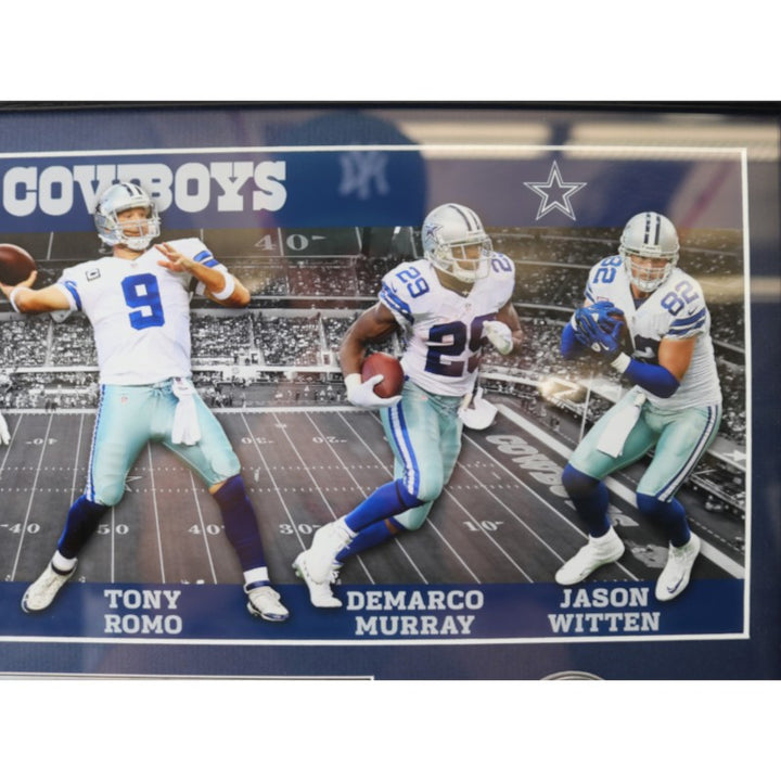 Romo Bryant Witten Dallas Cowboys Framed 7x16 Photo Mint