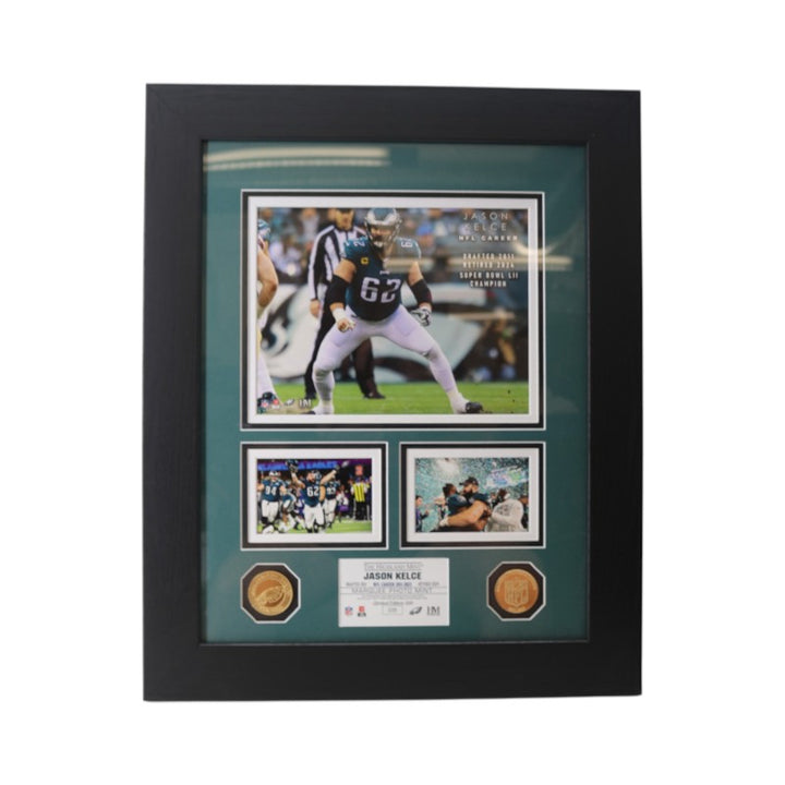 Jason Kelce Philadelphia Eagles Framed Facsimile 8x10 Photo Mint Collage LE 035/500
