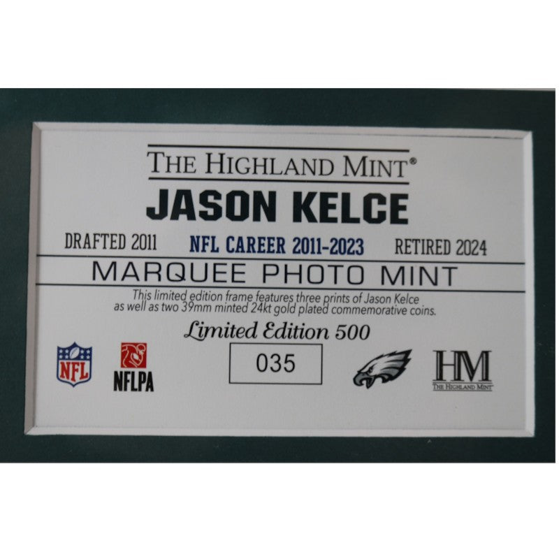 Jason Kelce Philadelphia Eagles Framed Facsimile 8x10 Photo Mint Collage LE 035/500