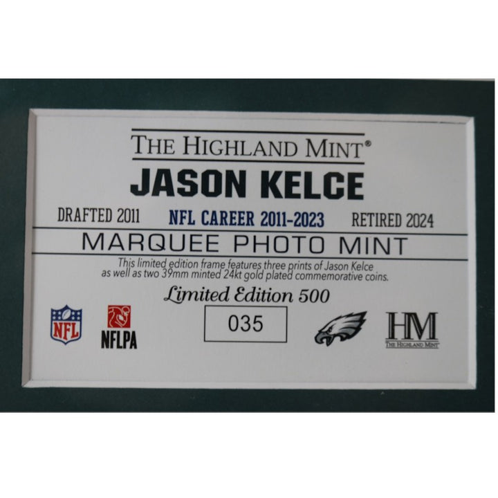 Jason Kelce Philadelphia Eagles Framed Facsimile 8x10 Photo Mint Collage LE 035/500