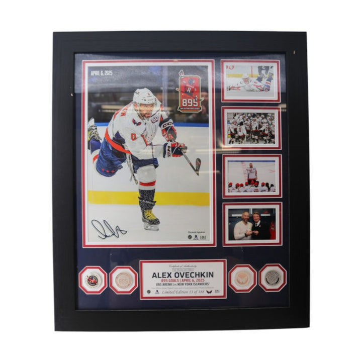 Alex Ovechkin Capitals Facsimilie Signed Framed 12x17 Photo Mint Collage LE 13/188