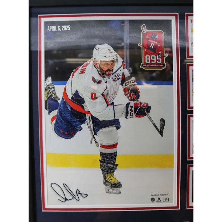 Alex Ovechkin Capitals Facsimilie Signed Framed 12x17 Photo Mint Collage LE 13/188