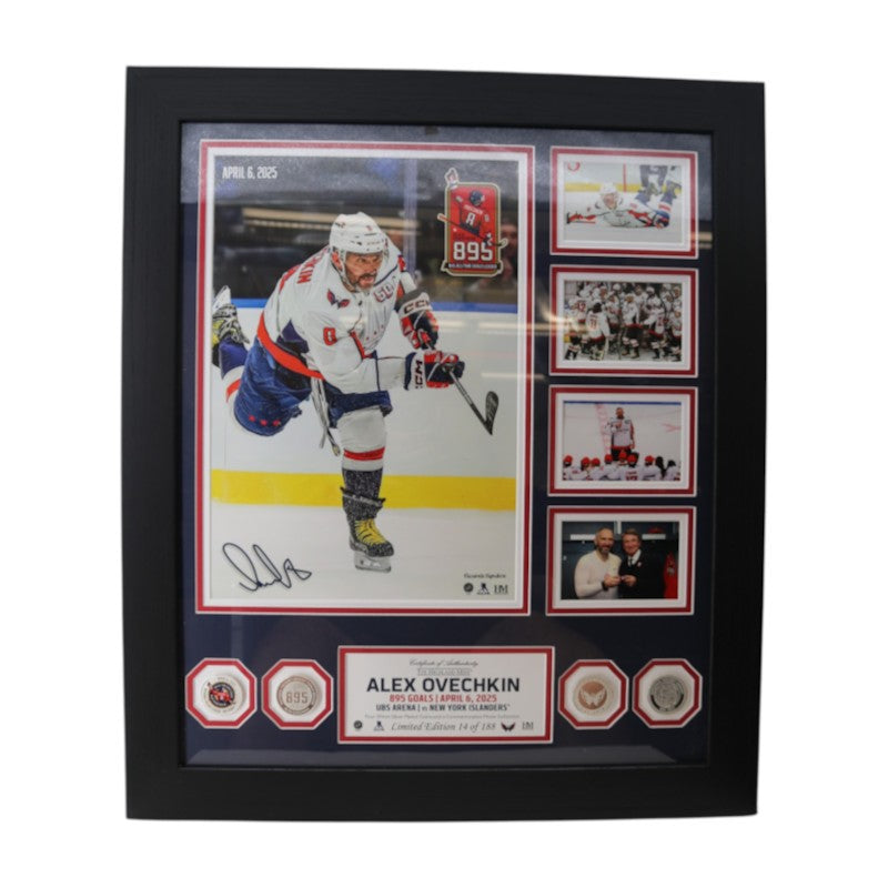 Alex Ovechkin Capitals Facsimilie Signed Framed 12x17 Photo Mint Collage LE 14/188