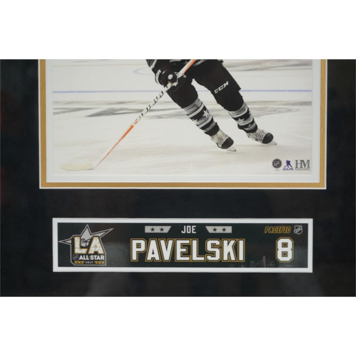 Joe Paveslki Sharks Framed 8x10 Photo Mint with 2017 ASG GU Locker Nameplate LE 1/1