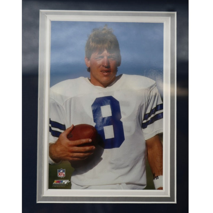Troy Aikman Cowboys Framed 8x10 Photo Mint Collage with GU Jersey Piece LE 1/188 HM COA