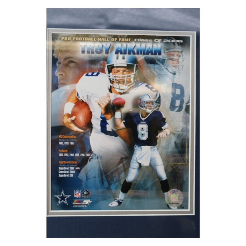 Troy Aikman Cowboys Framed 8x10 Photo Mint Collage with GU Jersey Piece LE 1/188 HM COA