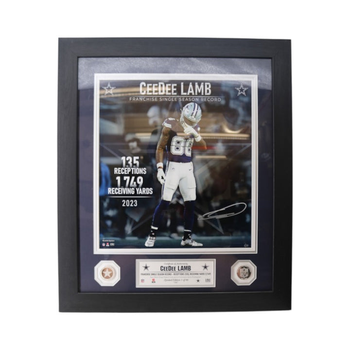 Cee Dee Lamb Dallas Cowboys Facsimile Signed Framed 16x18 Photo Mint LE 1/88