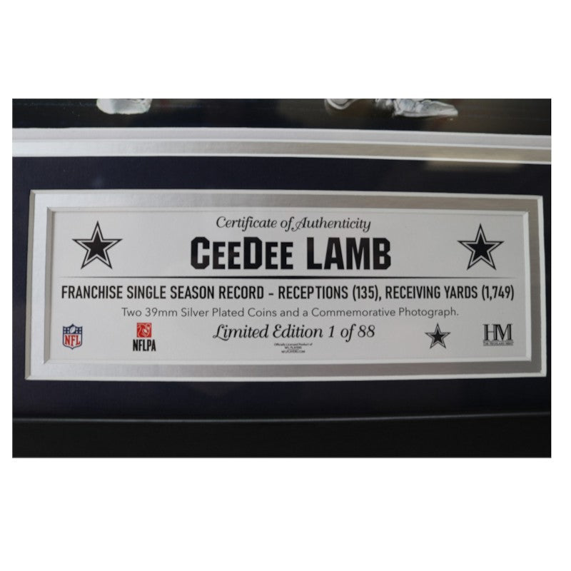 Cee Dee Lamb Dallas Cowboys Facsimile Signed Framed 16x18 Photo Mint LE 1/88