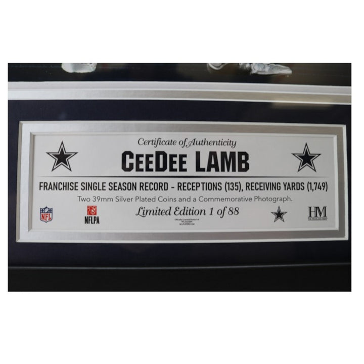 Cee Dee Lamb Dallas Cowboys Facsimile Signed Framed 16x18 Photo Mint LE 1/88
