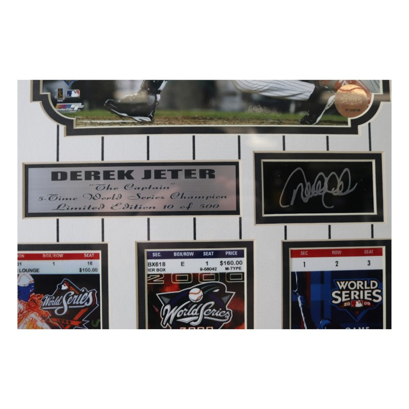 Derek Jeter NY Yankees Facsimile Signed Framed 8x10 Photo Ticket Collage LE 10/500
