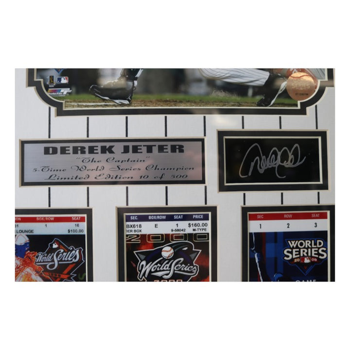 Derek Jeter NY Yankees Facsimile Signed Framed 8x10 Photo Ticket Collage LE 10/500