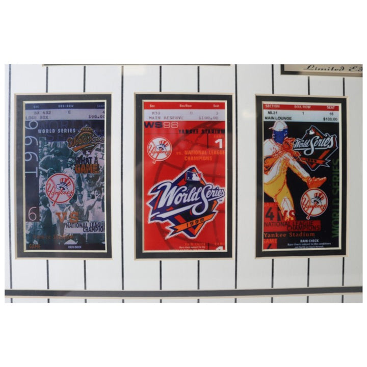Derek Jeter NY Yankees Facsimile Signed Framed 8x10 Photo Ticket Collage LE 10/500