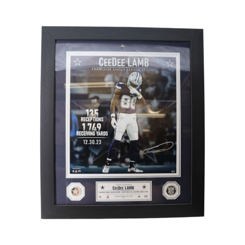 Cee Dee Lamb Dallas Cowboys Facsimile Signed Framed 16x18 Photo Mint LE 88/88