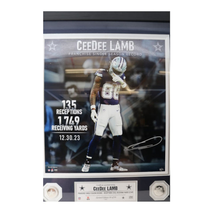 Cee Dee Lamb Dallas Cowboys Facsimile Signed Framed 16x18 Photo Mint LE 88/88