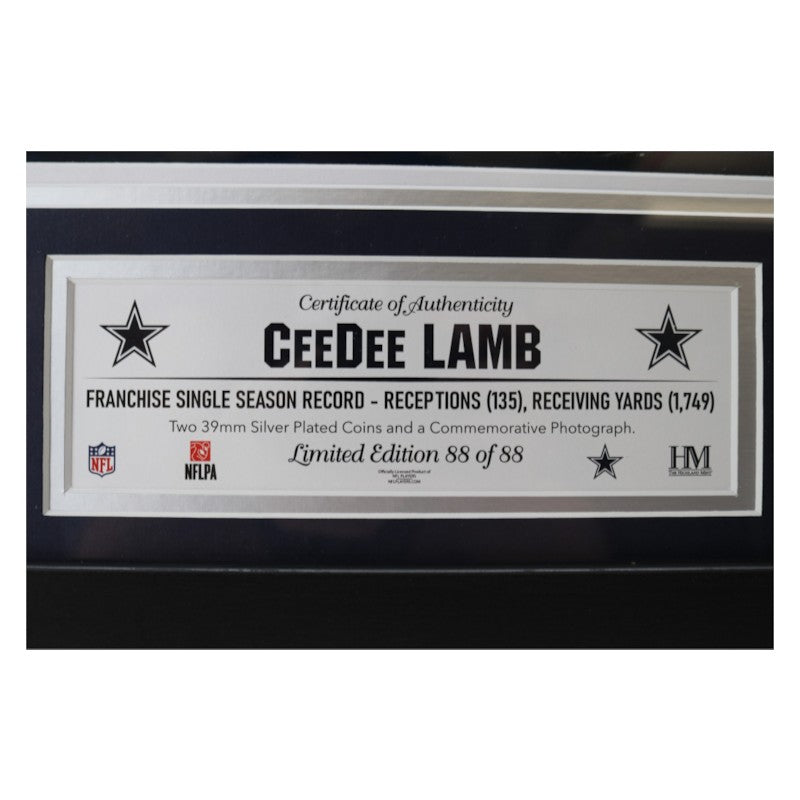 Cee Dee Lamb Dallas Cowboys Facsimile Signed Framed 16x18 Photo Mint LE 88/88