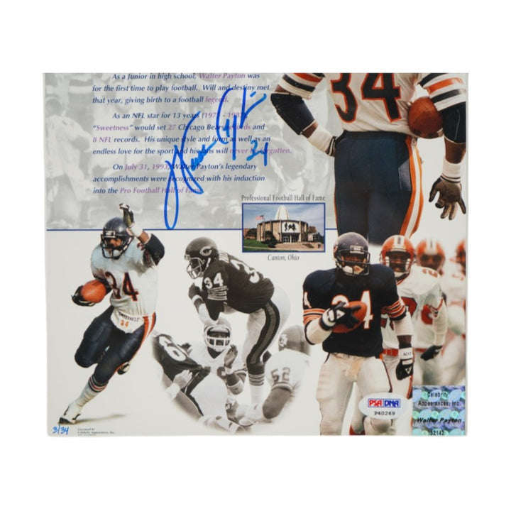 Walter Payton Emmitt Smith Signed Framed 8x10 Photo HM Collage PSA/Tristar Holo LE 3/34