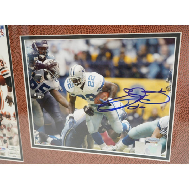 Walter Payton Emmitt Smith Signed Framed 8x10 Photo HM Collage PSA/Tristar Holo LE 3/34