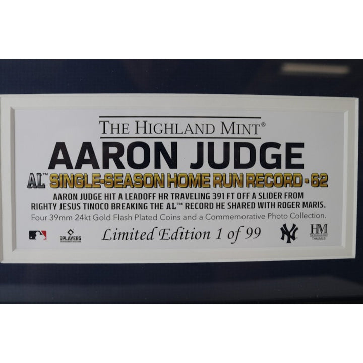 Aaron Judge NY Yankees AL 62 HR Record Framed 11x16 Photo Mint Collage LE 1/99