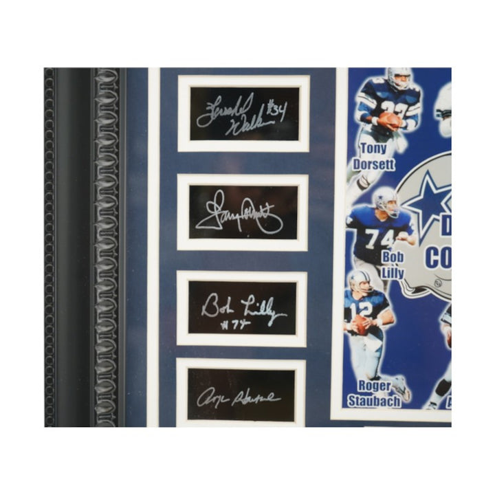 Aikman Smith Staubach Dallas Cowboys Facsimile Signed Framed 8x10 Photo Ticket Collage LE 18/500