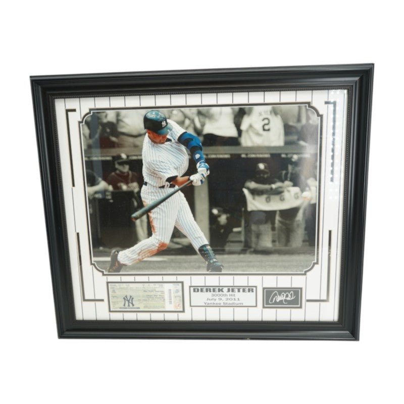 Derek Jeter New York Yankees Facsimile Signed Framed 15x20 Photo Ticket Collage