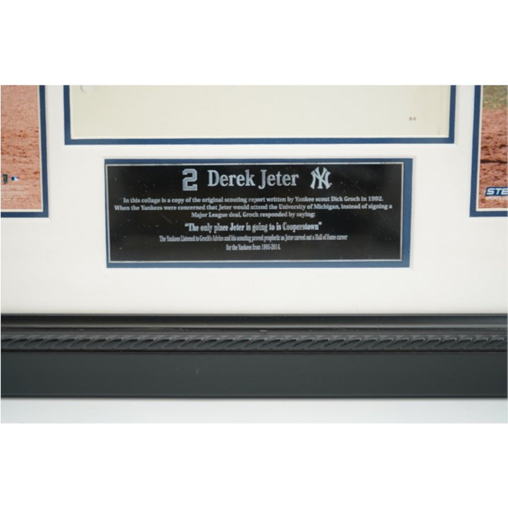 Derek Jeter NY Yankees Framed 8x10 Photo Collage with Free Agent Report Copy