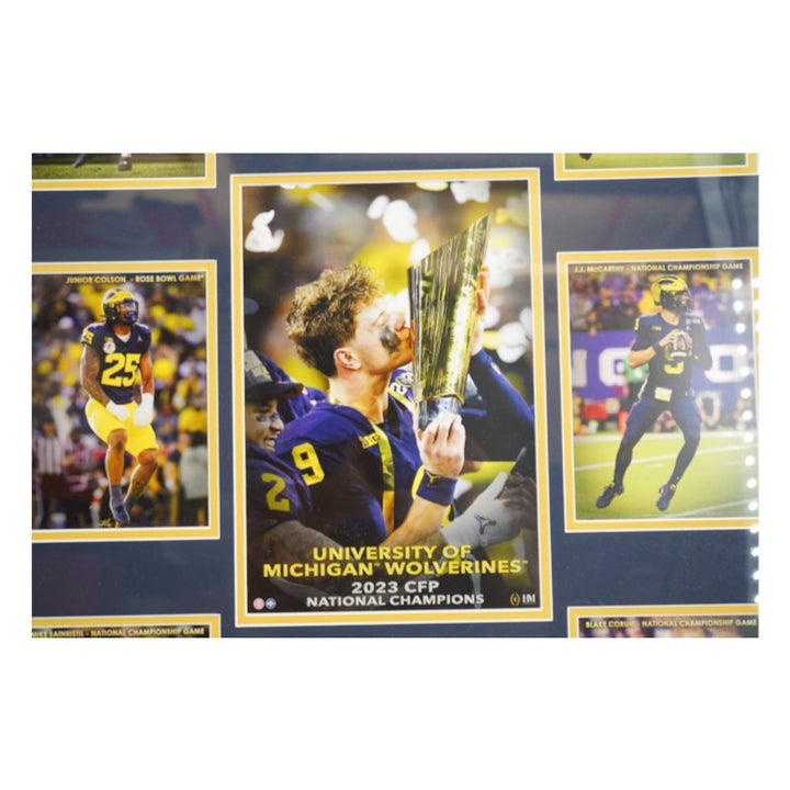 Michigan Wolverines 2023 CFP National Champions Framed 8x12 Photo Mint Collage